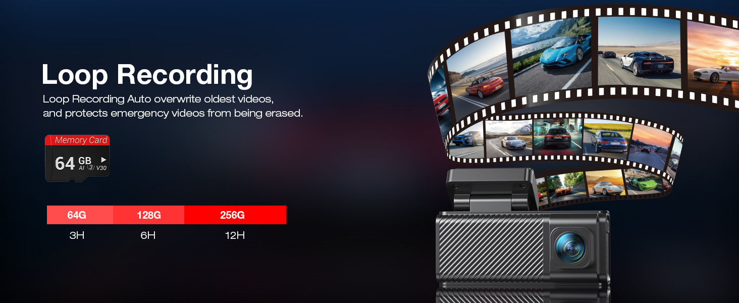 Video editing timeline interface showing waveforms and progress bar with red indicator at 64% completion. Dark interface with film strip elements.
