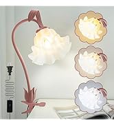 WULCFCH Clip On Light Reading Light Bedside Lamps, 3 Color Modes LED Book Light, Kawaii Clip On L...