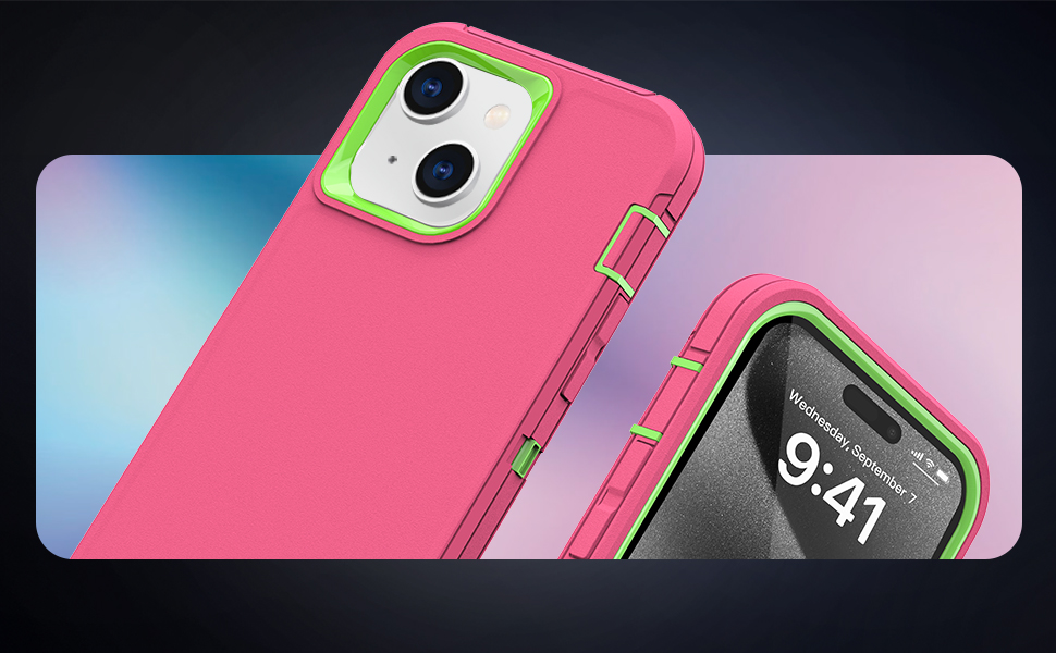 iPhone 15 Case Dual Layer Shockproof Full Body Cover Military Grade Drop Protection