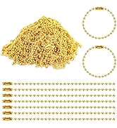 300 Pcs Gold Ball Chain Bulk,Metal Bead Chain,Keychain Chains,Gold Nickel Plated Metal 3.9" Long ...