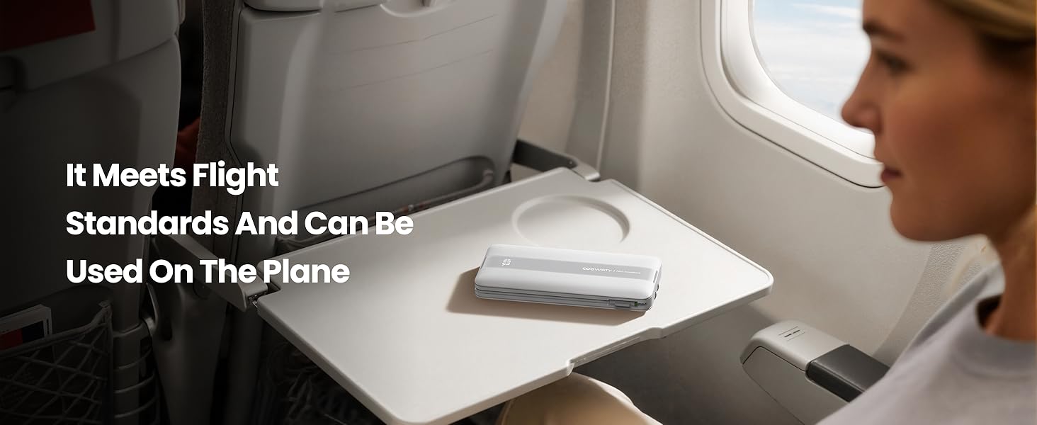 It meets flight standards and can be used on the plane-White