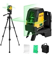 PREXISO Laser Level with Tripod, 100Ft Rechargeable Dual Modules Line Laser | Self Leveling Wide ...