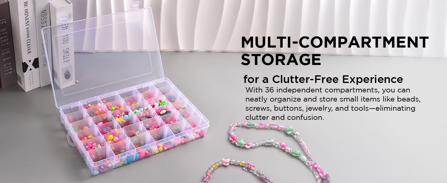 36 Grids Plastic Clear Organizer Box 