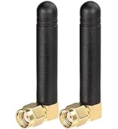 Bingfu Mini Dual Band WiFi 2.4GHz 5GHz 5.8GHz MIMO RP-SMA Male Right Angle Antenna (2-Pack) for F...