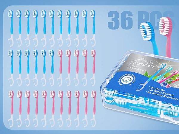 Aussumy 36 Pack Disposable Toothbrushes