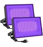 Onforu 2 Pack 60W LED Black Lights, Blacklight Flood Light with Plug, IP66 Waterproof Black Light...