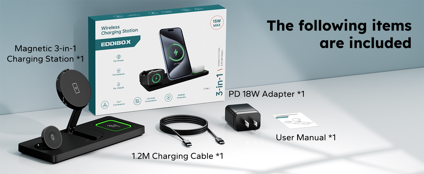 iphone apple watch charging station the following items are inclueded