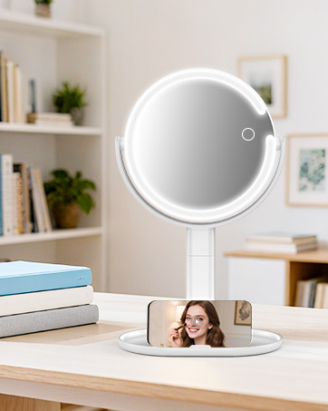 makeup mirror with phone stand