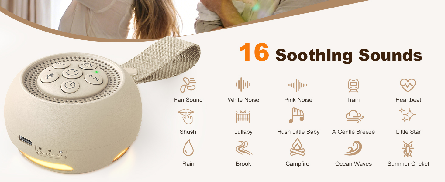 Afuosy white noise sound machine-16 sounds