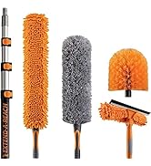 30 Foot High Reach Duster Kit with 7-24 ft Extension Pole // High Ceiling Dusting and Window Clea...