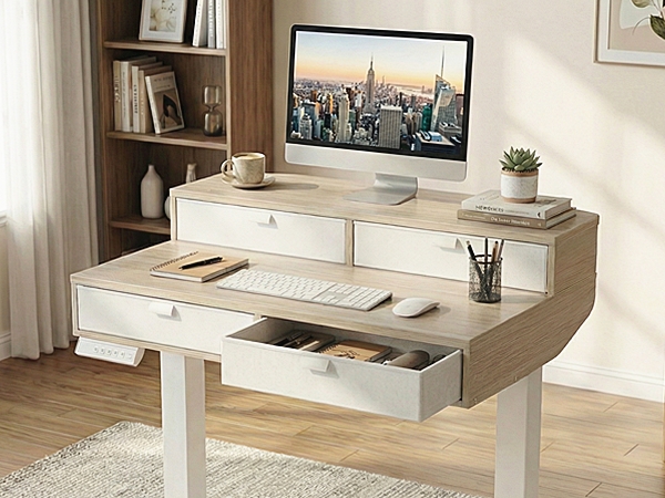 HUANUO 32 x 20 inch Electric Standing Desk with 4 Drawers