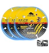 PRETEC Diamond Cutting Wheel, 4 1/2 Inch Cut Off Wheel with 7/8" Arbor Hole for Angle Grinder, Ca...