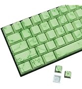 JSJT Green Keycaps,PBT Side Printed Translucent Keycap 74 Keys,Cherry Profile Keycap Set,for Cher...