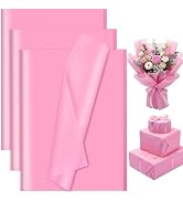 woric 80 Sheets Pink Tissue Paper, Tissue Paper for Bouquets 20" x 14" | Tissue Paper for Gift Ba...