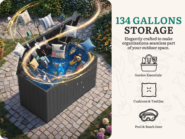 134 GALLONS STORAGE