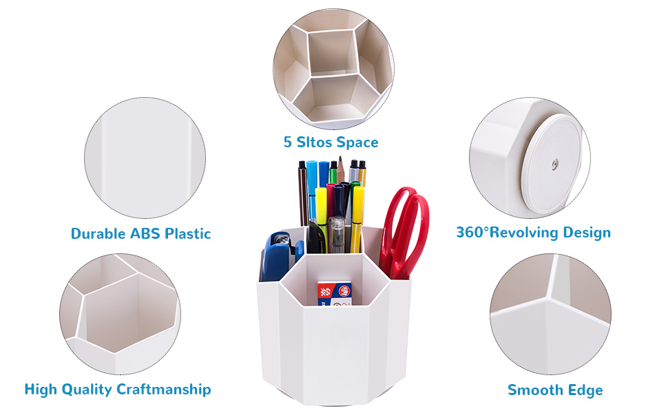 5 compartments desk organizer