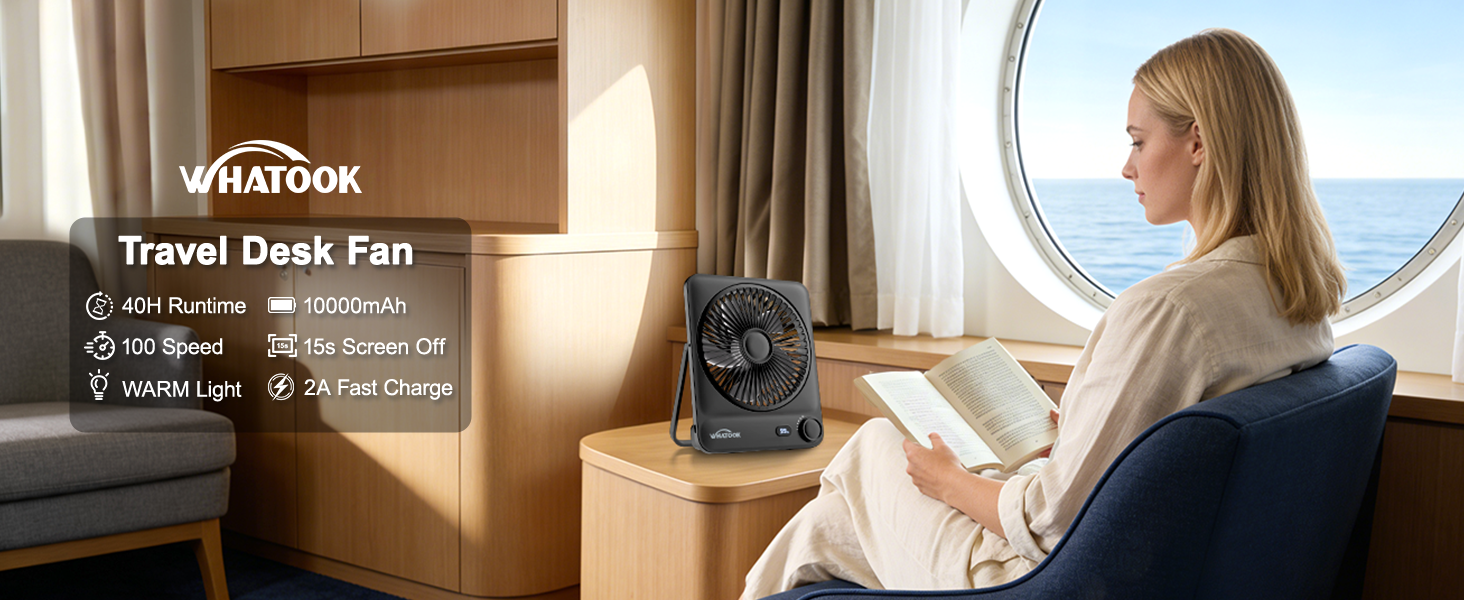 fan portable fans rechargeable travel desk battery mini small cruise operated