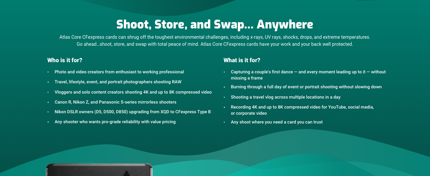 Shoot, Store, and Swap... Anywhere