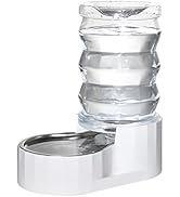 RIZZARI Automatic Pet Waterer, 6L Gravity Stainless Steel Water Dispenser, 100% BPA-Free, Large C...