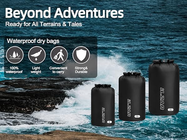 ILZAR 3 PCS Dry Bags Waterproof