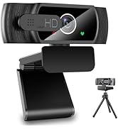 skybess 1080P HD Webcam, Live Stream Web Camera with Microphone and Privacy Cover - 110° View USB...