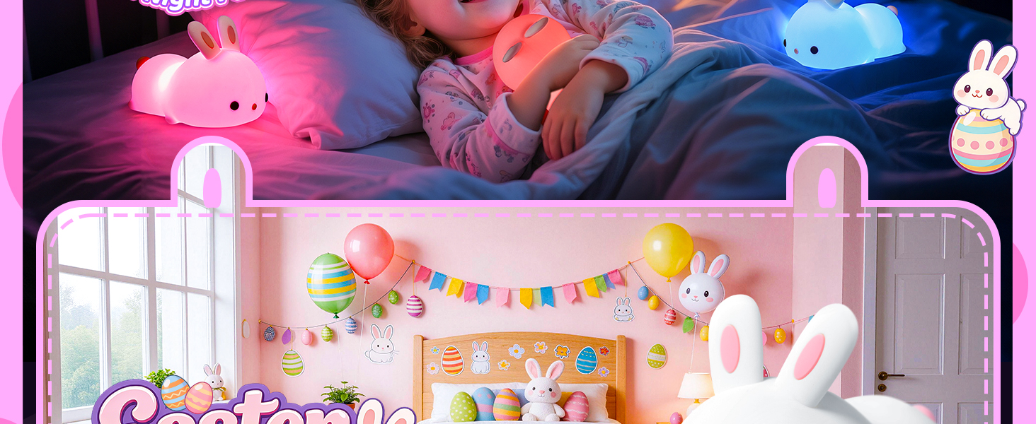 bunny night light for kids night light for baby nursery night light kids lamp