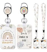 Christian Retractable Lanyard Badge Holder - 2PCS Bible Lanyard with ID Holder, Retractable ID Ba...