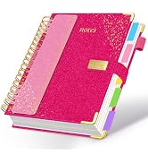 Spiral Notebook Journal 8''x 10'' 5 Subject Notebook with Dividers, 300 Pages Notebook College Ru...