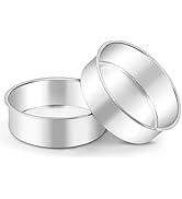LIANYU Round Cake Pans Set of 2, 6 Inch Round Layer Cake Tins for Baking, Stainless Steel Round B...