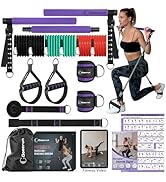 Goocrun Portable Pilates Bar Kit with Resistance Bands for Men and Women - 3 Set Exercise Resista...