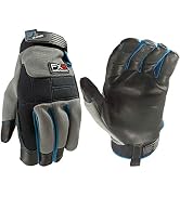 Wells Lamont Men's FX3 Extreme Dexterity Leather Palm Work Gloves, Touchscreen, Large (7724L), Gray