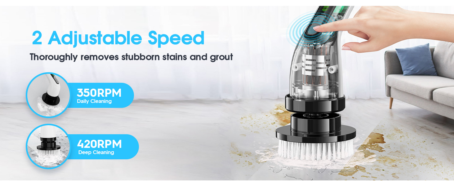 spin scrubber for cleaning bathroom shower scrubber with long handle bathroom cleaner