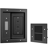 FORGING MOUNT in-Wall Cable Management Kit with Recessed Power Outlet Box,Cord Hider for Wall Mou...