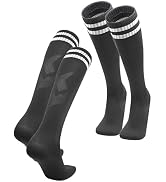 Bawnhaw 2 Pairs Knee High Soccer Socks, Over The Calf Athletic Breathable Tube Socks for Men Wome...