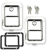 2 Pack Stainless Steel Toolbox Latch Locks with Keys – 5.5" x 4.25" Flush Mount Paddle Handle for...