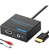 VPFET HDMI Audio Extractor Splitter 4K 3.5mm Adapter Converter with AUX RCA L or R Stereo Output ...