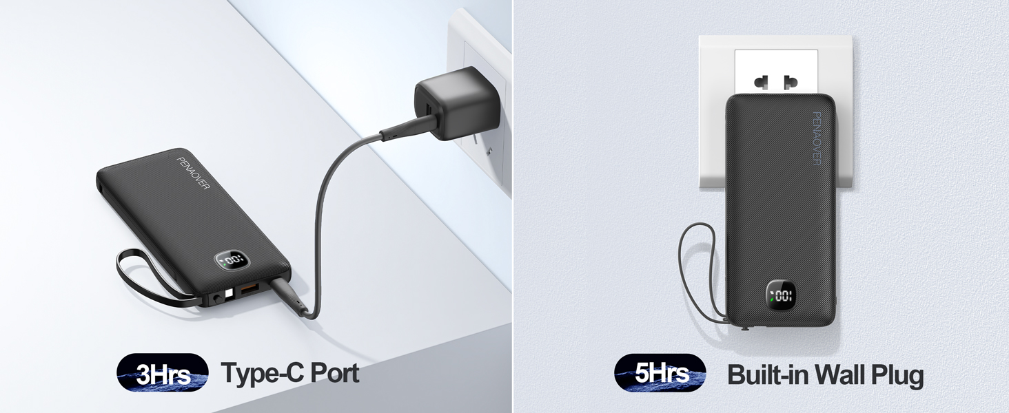 portable charger with ac wall plug
