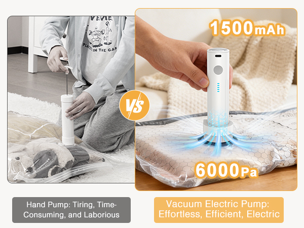 Vacuum Storage Bags with Electric Pump, Vacuum Seal Bags for Clothing Travel