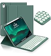 JKSML for iPad Air 11" M3/M2 (2025/2024) case with Keyboard, Round Key, 7 Color Backlit, Detachab...