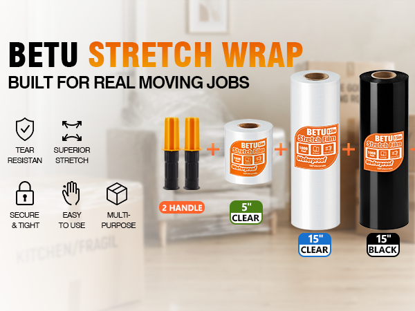 Plastic Stretch Film Shrink Stretch Wrap Moving Supplies Packing Shipping Pallet Boxes Dorm college 