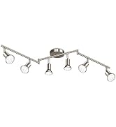 Ascher 6-Light LED Track Lighting Kit, Flexibly Rotatable Light Heads, 6 Way Ceiling Spotlight Ma...