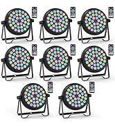 DazzlingStage 36 LED Stage Lights, Corded RGB Stage Lights, 4/7 CH LED Stage Lights, Stage Lihgti...