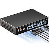 BLIYEE 6 Port Gigabit PoE Switch, 4 PoE+ Ports and 2 Ethernet Uplink with 1 1000M SFP Slot, High ...