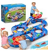 VATOS Kids Outdoor Water Wheels Toys, 96PCS DIY Water Table Beach Toy on Backyard, Lawn, Park Poo...