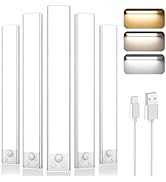 Under Cabinet Lights, 2500mAh 12 Inch Motion Sensor Rechargeable Battery Operated Wireless Under ...