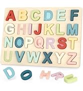 Zeoddler Alphabet Puzzles, ABC Preschool Learning Toys, Wooden Toys for Toddlers, Alphabet Shape ...