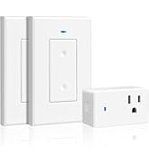 Remote Control Outlet Wireless Light Switch, Expandable and Removable Remote Outlet Switch Kit fo...