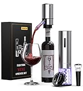 Rechargeable Electric Wine Gift Set - Aerator, Vacuum Stoppers, Foil Cutter and Bottle Opener for...
