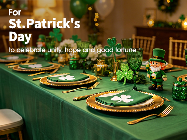 green tablecloth