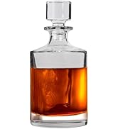 Lily's Home Glass Decanter with Stopper - 26 Oz Whiskey Decanter for Bourbon, Brandy &amp; Scotch - E...